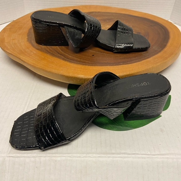 Top Shop faux Reptile Block Heels - Picture 8 of 9